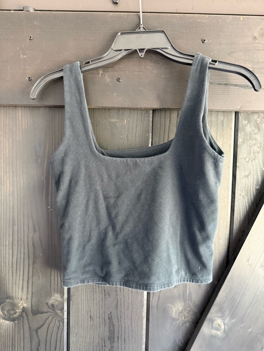 Abercrombie Black Square Neck Crop Tank Top - Women